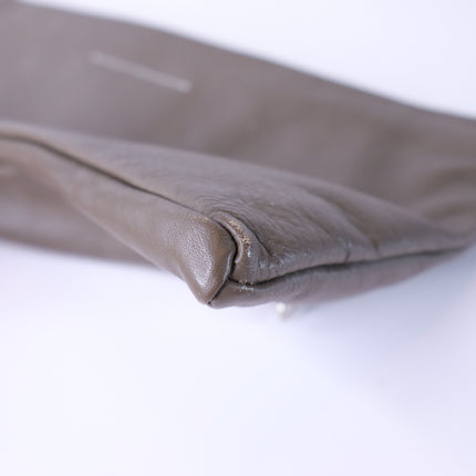 MM6 Dark Taupe Clutch Maison Martin Margiela Pebbled Leather Two Pocket Wallet