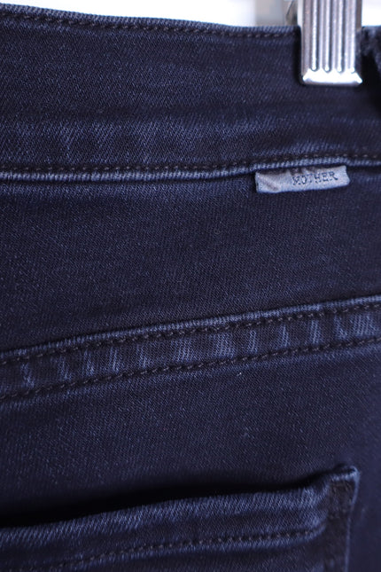 MOTHER Black The Insider Crop Step Fray Jeans Night in Paris Women's 29