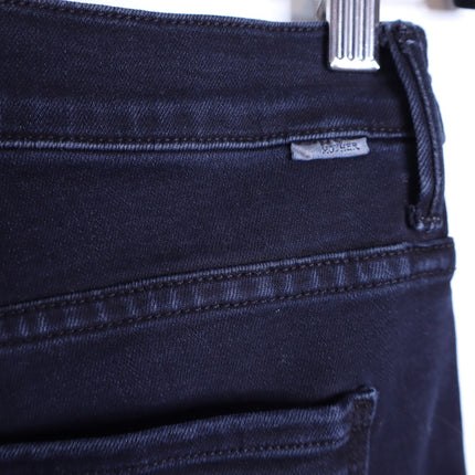 MOTHER Black The Insider Crop Step Fray Jeans Night in Paris Women's 29