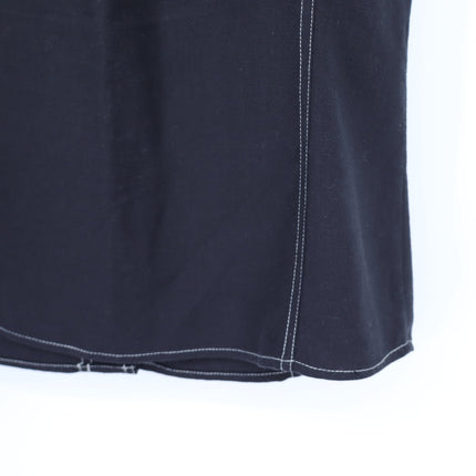 Brave + True Portia Shirt Black Contrast Stitch Roll Tab Sleeve Women's XS
