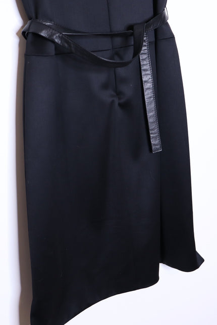 REED KRAKOFF Sleeveless Belted Dress Black Knee Length V Neck Women's 6