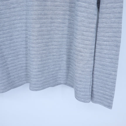 Vince Feeder Stripe Knit Top Gray Long Sleeve Crew Neck Pullover Men's XL