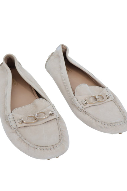 COACH Naomi C-Bit Loafer Beige Leather Slip On Driving Shoe Women's 9B