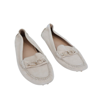 COACH Naomi C-Bit Loafer Beige Leather Slip On Driving Shoe Women's 9B