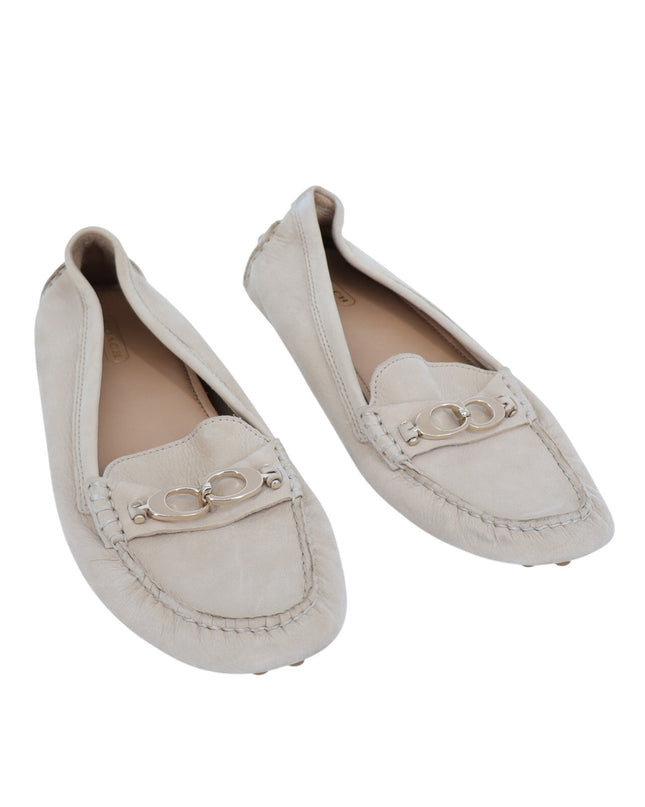 COACH Naomi C-Bit Loafer Beige Leather Slip On Driving Shoe Women's 9B