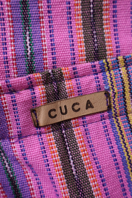 CUCA Falda Striped Woven Wrap Maxi Skirt Pink Multicolor Column Women's OSFM