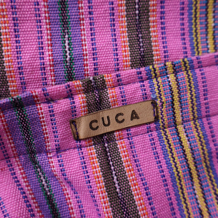 CUCA Falda Striped Woven Wrap Maxi Skirt Pink Multicolor Column Women's OSFM