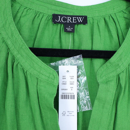 J. CREW Green Cabana Linen Mini Shift Dress NWT Summer Moss Belted Women's S