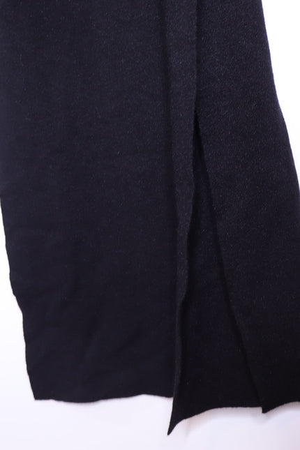 KAREN MILLEN NWT Black Wool Blend Belted Knit Midi Dress Short Sleeve Women's XS