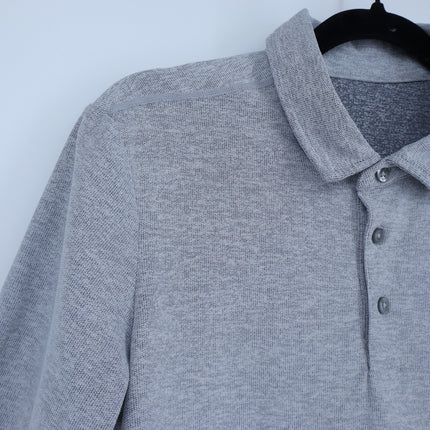 Vuori Ace Polo Shirt Light Grey Collared Knit Short Sleeve Men's M
