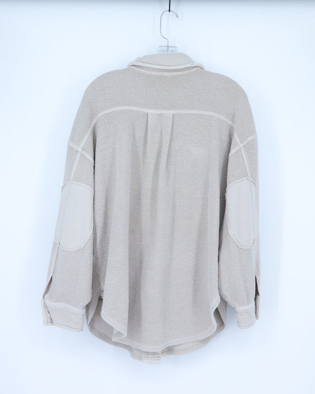 Free People Ruby Oversized Shirt Jacket Beige Oversized Button Up Women's XS