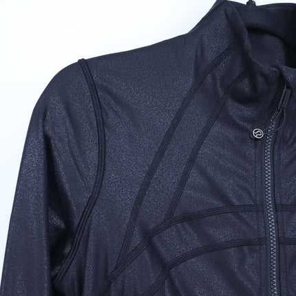 Lululemon Spark Define Jacket Black Luminosity Foil Print Full Zip Women's 8