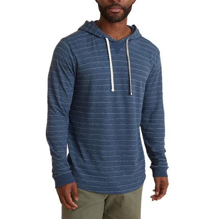 Marine Layer Double Knit Stripe Hoodie Blue Red Pullover Sweatshirt Men's XL