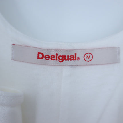 Desigual Embroidered Tank Dress White Knee Length Casual Women's M
