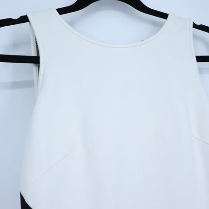 TIBI Colorblock Tank Dress Black and White Round Neck Sleeveless Women's 4