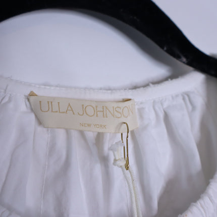 ULLA JOHNSON Jessa Mini Dress NWT Pristine White Pleated Cotton Poplin Women's 2
