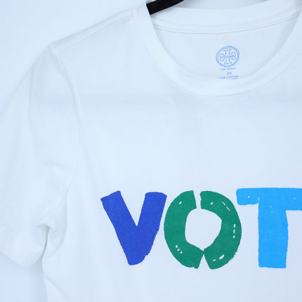 Tory Burch Vote Tee White Graphic Short Sleeve Casual Women's XS