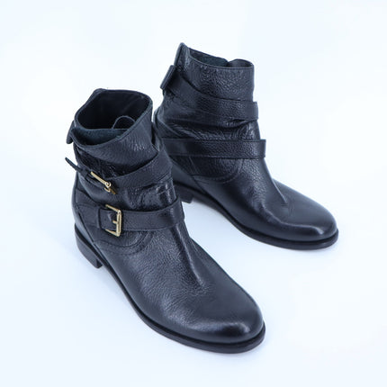 KATE SPADE Sabina Moto Ankle Boot Black Leather Double Buckle Women's 7