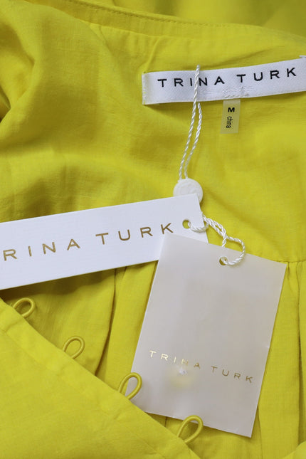 TRINA TURK NWT Malina Mini Dress Sunshine State Yellow Half Sleeve Women's M