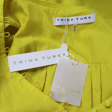TRINA TURK Malina Mini Dress NWT Sunshine State Yellow Half Sleeve Women's M