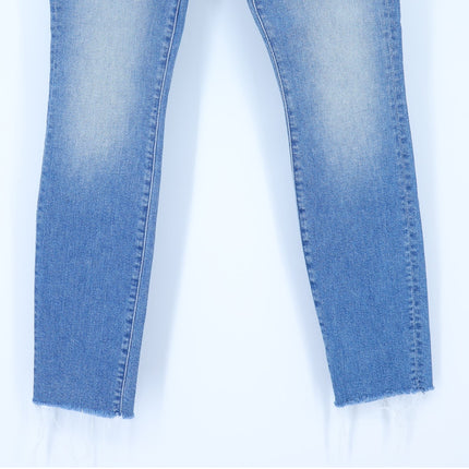 Mother Looker Ankle Fray Jeans Blue Shoot To Thrill Blue High Rise Women's 24