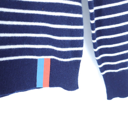 Kule Sophie Sweater 100% Cashmere Pullover Blue Stripe Crew Neck Women's S