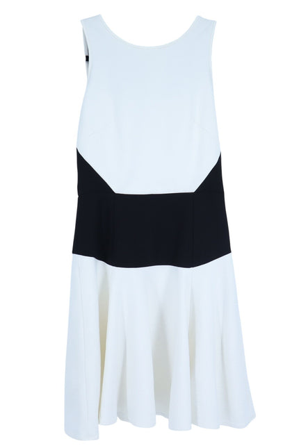 TIBI Colorblock Tank Dress Black and White Round Neck Sleeveless Women's 4