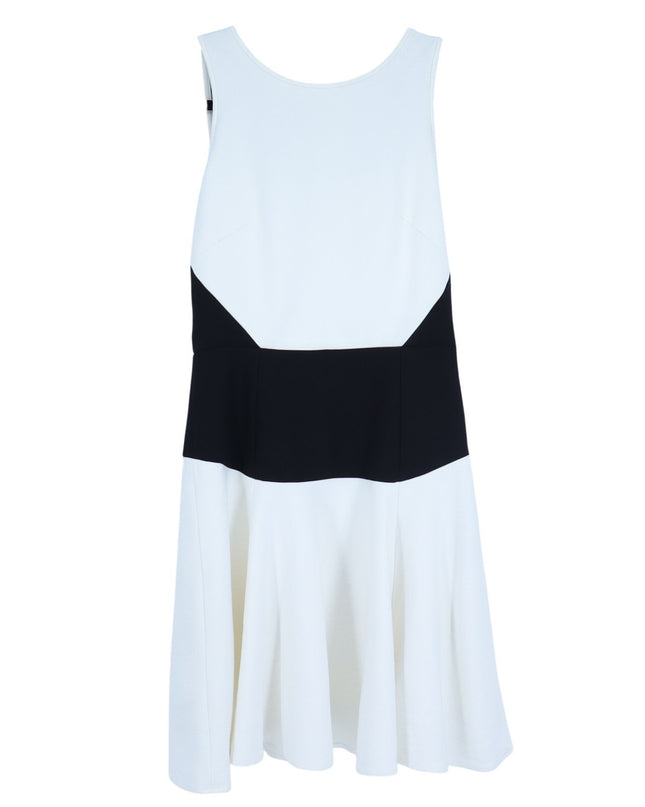 TIBI Colorblock Tank Dress Black and White Round Neck Sleeveless Women's 4