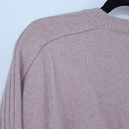 AllSaints Kiera Cashmere Crew Sweater Pashima Pink Distressed Pullover Women's S