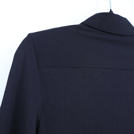 Theory Apex Tee Fitted Shirt NWT Black Button Up Collared Blouse Women's S