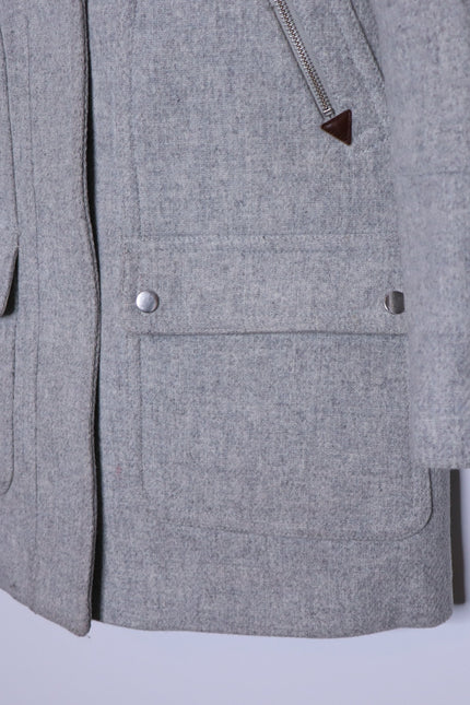 J. CREW Chateau Parka Italian Wool Stadium Cloth Heather Dusk Gray Women's 4