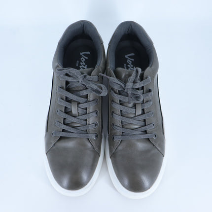 Vostey Casual Sneakers Gray Faux Leather Lace Up Low Top Men's 11