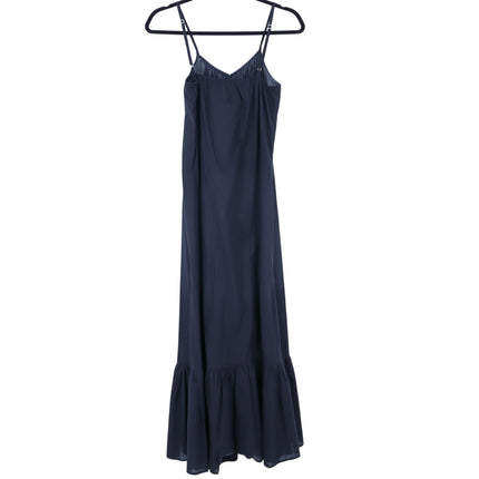 Mille Slip Maxi Dress Black Frill Hem Strappy Sleeve Summer Casual Women's XXS