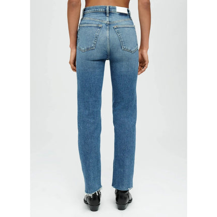 RE/DONE Comfort Stretch High Rise Jeans Stove Pipe Mid 70s Blue Women's 25