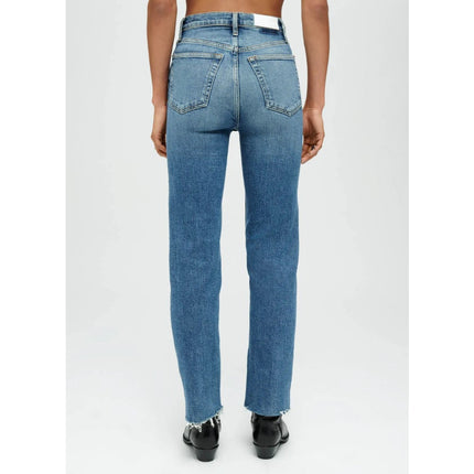 RE/DONE Comfort Stretch High Rise Jeans Stove Pipe Mid 70s Blue Women's 25