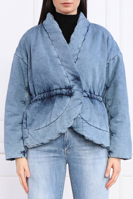BA&SH NEW Blouson Caly Denim Puffer Lady Jacket Blue Jean Lagenlook Women's 2/M