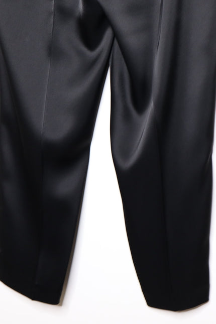 ESCADA High Waist Satin Pull On Trousers Taper Leg Ankle Black Women's 38 US 8