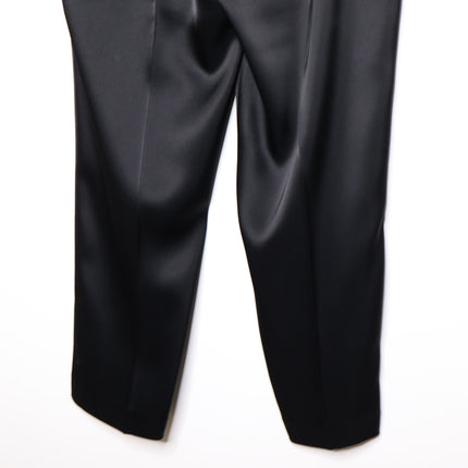 ESCADA High Waist Satin Pull On Trousers Taper Leg Ankle Black Women's 38 US 8