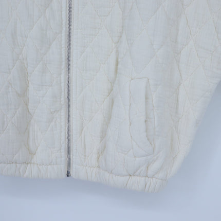 Suzy D Charlston Quilted Jacket Buttermilk Zip Up Cap Sleeve Women's S