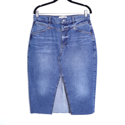 REFORMATION JEANS Jagger Denim Midi Skirt Hemlock Classic Blue Women's 30