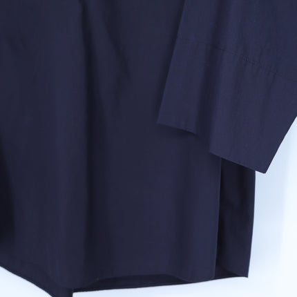 Akris Punto Elements Kimono Sleeve Blouse Navy Split Neck Popover Women's 10