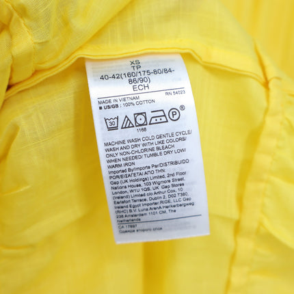 BANANA REPUBLIC Stampa Wrap Dress Yellow Tiered Skirt Long Sleeve Women's XS