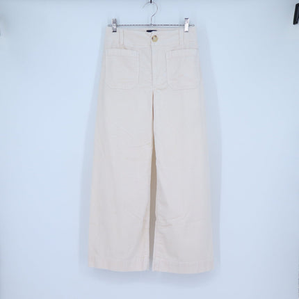 Maeve The Colette Corduroy Trousers Ivory Cropped Wide Leg Pants Women's 26