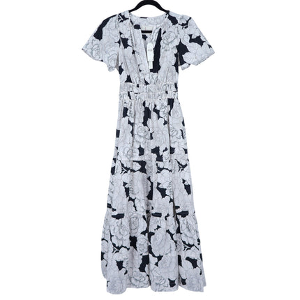 By Anthropologie Somerset Maxi Dress Floral Light Sand NWT Popover Women's XS