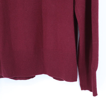 J. Crew 100% Cashmere Crewneck Sweater Burgundy Classic Fit Women's M