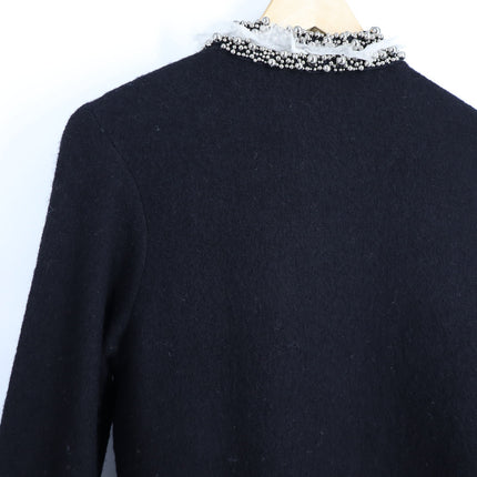 Diane Von Furstenberg Lexi Jacket Beaded Wool and Silk Quiet Luxury Women's S