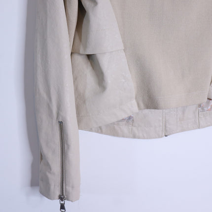 BY ANTHROPOLOGIE Marcail Faux Leather Anorak Jacket Beige Long Sleeve Women's S