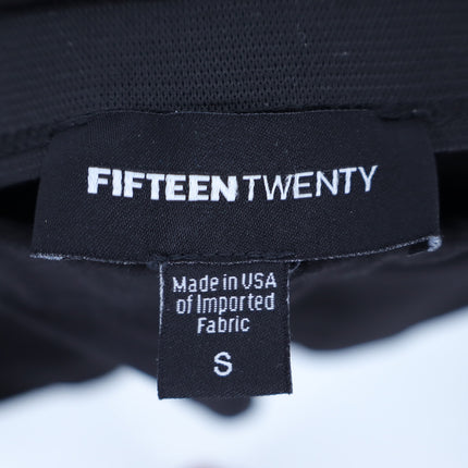 Fifteen Twenty Wide Leg Cropped Pants Black Pull On Stretch Twill Women's S