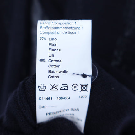Peserico Open Knit Longline Cardigan Black Short Sleeve Women's 42/US 10