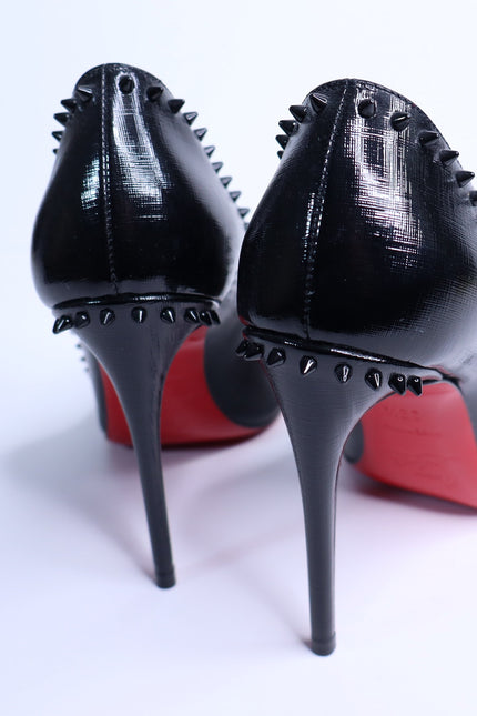 CHRISTIAN LOUBOUTIN Anjalina Givree Brushed Leather Pumps Black Women's 35.5